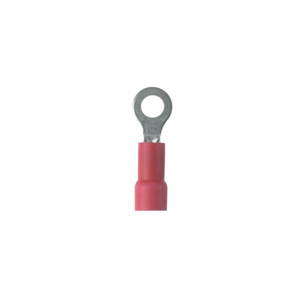 Ring Terminal, #10 Stud Size, 18 AWG, 600 V, Vinyl Insulated, Red, 1000 PK
